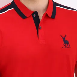 Allen Solly Men Brand Logo Printed Polo Collar Cotton T-shirt image 5