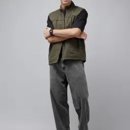 ColorPlus Mock Collar Reversible Padded Jacket image 3