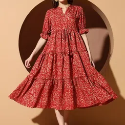 LookShine Floral Printed A-Line Midi Dress-picture-19