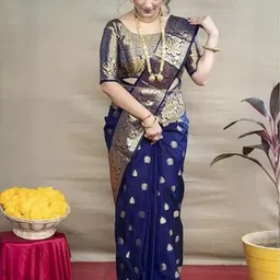 Lookmark Woven Design Zari Banarasi Saree image 4