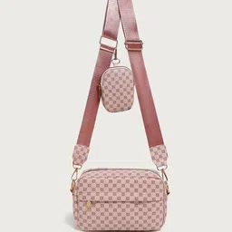 CORSICA Checked PU Swagger Sling Bag with Quilted-picture-25
