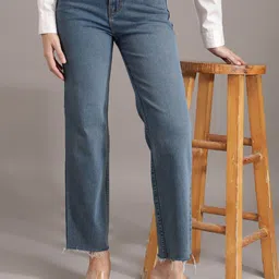 Xpose Women Comfort Wide Leg High-Rise Stretchable Jeans-image-46