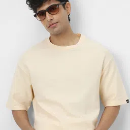 Urbano Fashion Men Textured Round Neck Oversized Half Sleeve Cotton T-Shirt-picture-24