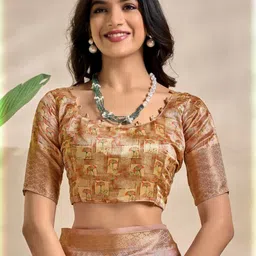 Demure Clothing Co Ethnic Motifs Silk Blend Handloom Mysore Silk Saree image 4