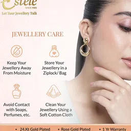 Estele Rhodium-Plated Crystals Studded Anklets image 4