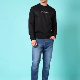 V-Mart Men Printed Fleece Round Neck Sweatshirt image 4