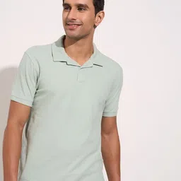 Peregrine by Pantaloons Men Solid Polo Collar Cotton T-shirt-picture-37