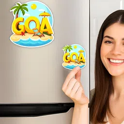 GIFTODAY Blue & Yellow Printed Decorative Magnet image 5