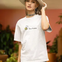 Stitchmeashirt Women Typography Printed Drop-Shoulder Sleeves T-shirt-picture-22