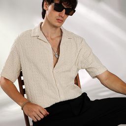 Campus Sutra Men Comfort Cuban Collar Solid Casual Shirt-picture-48