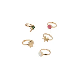 Accessorize Girls Set Of 5 Adjustable Finger Ring image 4