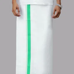 Ramraj Men Pack of 2 Solid Border Dhoti image 4