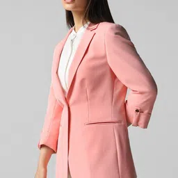 van heusen Women Solid Single Breasted Formal Blazer image 4