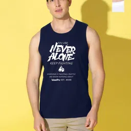 WOOSTRO Men Pack of 2 Typography Printed Round Neck Cotton Slim Fit Sports T-shirts-picture-27