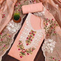 MANVAA Floral Embroidered  Sequinned Unstitched Dress Material-image-55