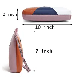 WOMEN MARKS Colourblocked PU Sling Bag with Bow Detail image 4