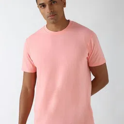 Peter England Casuals Men Solid Round Neck Cotton T-Shirt-image-40