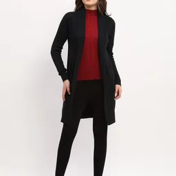 Global Republic Shawl Collar Longline Open Front Shrug-picture-10