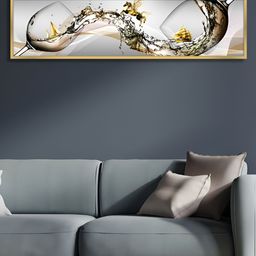 Myntra Elegant Homes White & Brown Running Horse On Water Canvas Wall Painting-picture-27