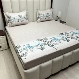 Pure Decor Royal Majestic Beige Pure Cotton 400 TC King Bedsheet Set-2.74 m x 2.74 m-picture-39