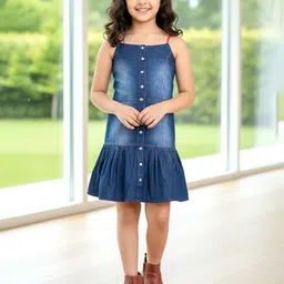 Naughty Ninos Dyed Denim A-Line Dress-image-88