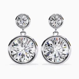 VALANOVA BIS Hallmark 18K White Gold Diamond Studded Earrings 2.06gm-image-92
