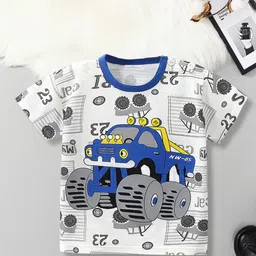 FOREVER FRIDAY Boys Printed Round Neck Short Sleeve T-shirt with Shorts-picture-36