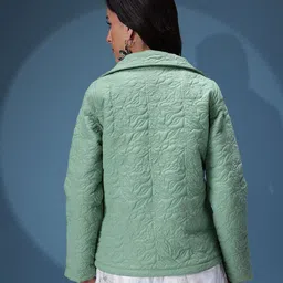 bebe Floral Self Design Spread Collar Tailored Jacket image 3