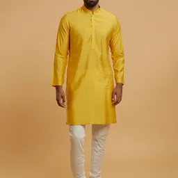 Twamev Majesty Mandarin Collar Straight Kurta With Churidar & Nehru Jacket image 4