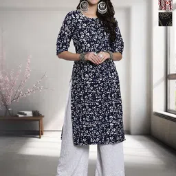 anouk rustic HERE&NOW Selection Of 3 Floral Printed Round Neck Straight Kurtas-picture-24