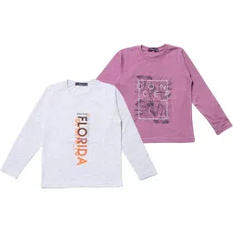 NeuVin Kids Pack of 2 Typography Printed Round Neck T-shirts-picture-45