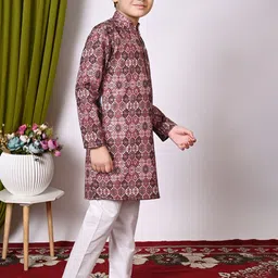 AHLAN APPARELS Boys Ethnic Motifs Printed Kurta with Trousers image 5