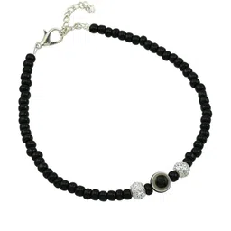 HIGH TRENDZ Silver-Plated Artificial Beaded Evil Eye Anklet Anklet-picture-54