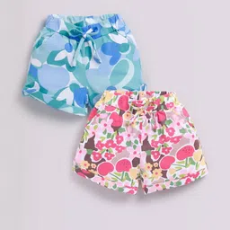 Biskid Girls Pack Of 2 Floral Printed Cotton Shorts-picture-17