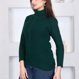 Moda Rapido Women Cable Knit Woollen Pullover image 5