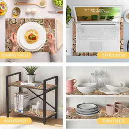 Kuber Industries Brown & Beige 2 Pieces Water Resistant Shelf Liner Organisers image 5