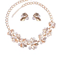 YouBella Gold-Plated Artificial Stone Studded & Beaded Jewellery Set image 5