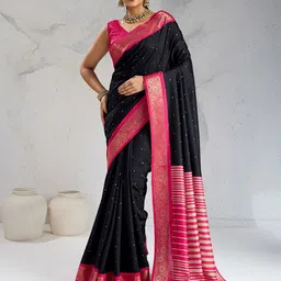 HERE&NOW Woven Design Zari Pure Silk Saree-picture-36