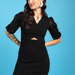 SAFFE Cut-Outs Detail Sheath Mini Dress-image-94