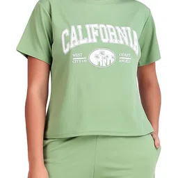 BOMBSHELL Printed Round Neck Oversized T-Shirt With Trouser image 5