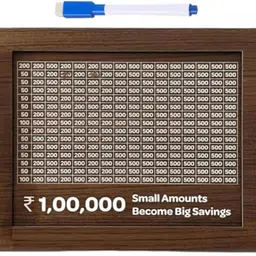 justclick Compact Wooden Money Box for Daily Saving Coin Bank image 1