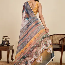 all about you Ethnic Motifs Printed Saree with Blouse Piece image 3