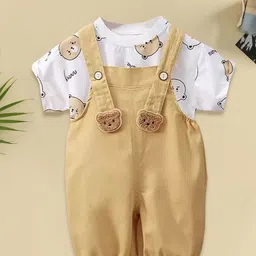 FOREVER FRIDAY Infant Boys Printed Round Neck Dungaree With T-Shirt-picture-12