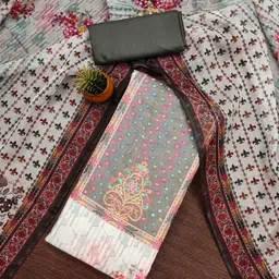 KIMISHA Ethnic Motifs Printed Organza Unstitched Dress Material-picture-10