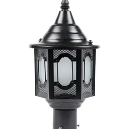KINIS 2Pcs Black & White Modern Shaped Weatherproof & Rust-Resistant Outdoor Pole Lamp image 4