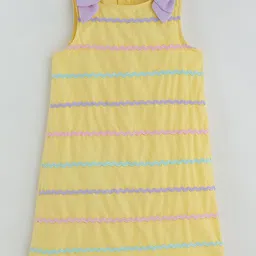One Friday Girls Yellow A-Line Solid Dress-picture-44