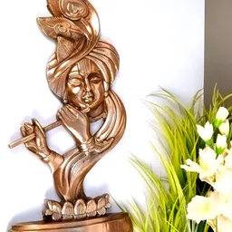apka mart Bronze Krishna Idol Metal Wall Hanging-image-59
