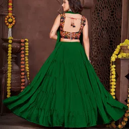 KALINI Embroidered Thread Work Semi-Stitched Lehenga & Choli With Dupatta image 2