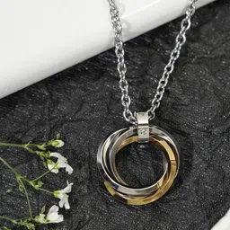 RSPR Unisex Stainless Steel Circular Anti Tarnish Pendant With Chain-picture-25