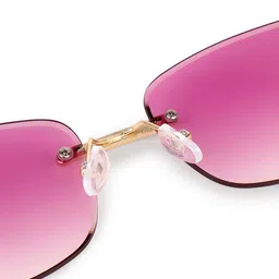 HASHTAG EYEWEAR Unisex Rectangle Sunglasses with UV Protected Lens RL-125162-GLD.L.PPL image 2